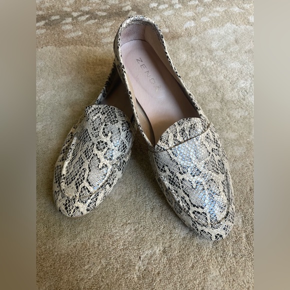 Freda Salvador Shoes - Leather Python Print Loafers